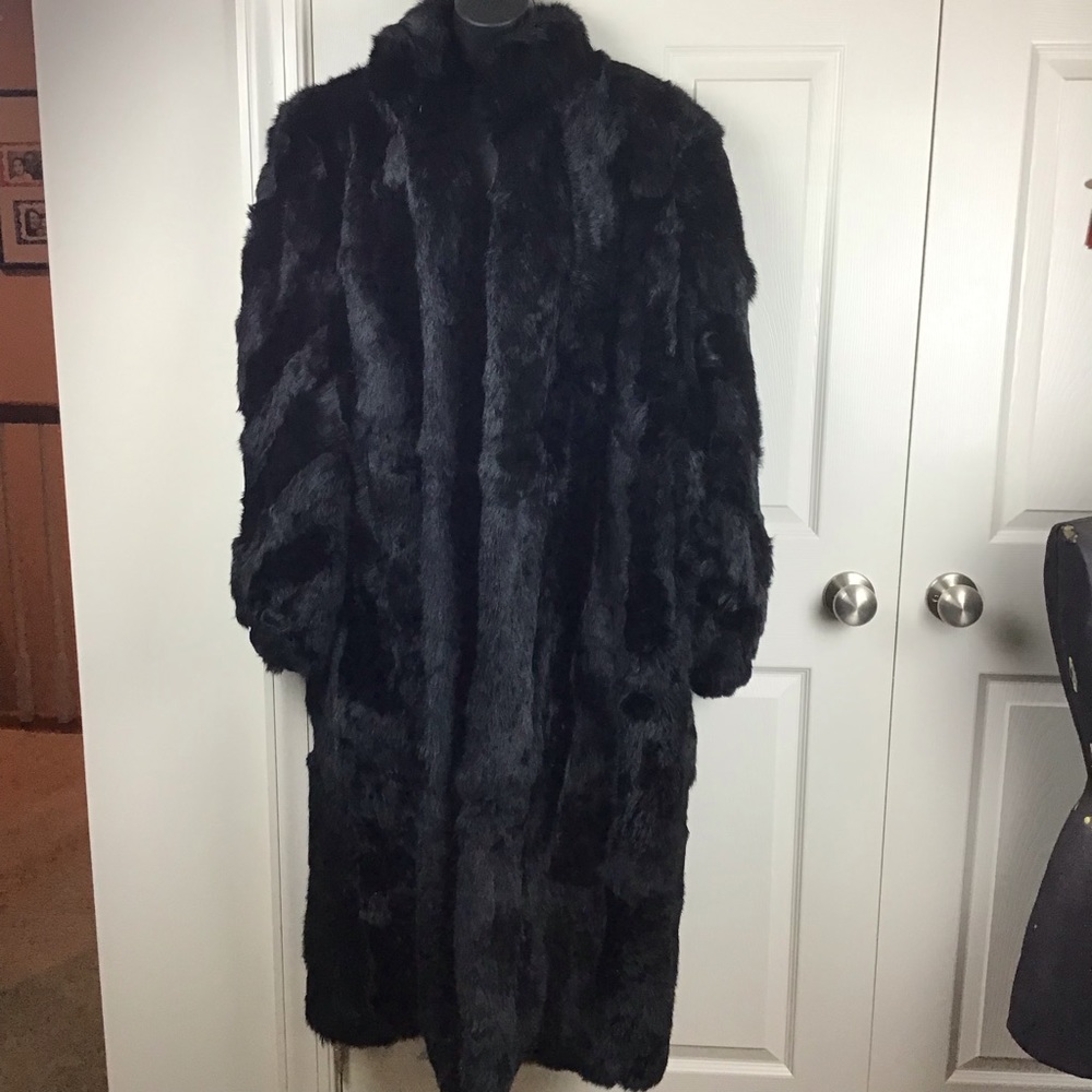 VTG Full length rabbit fur coat